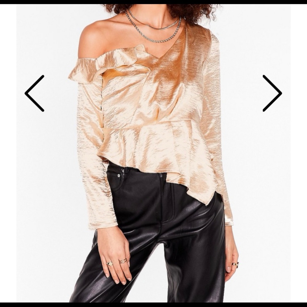 Nasty gal one shoulder ruffle top